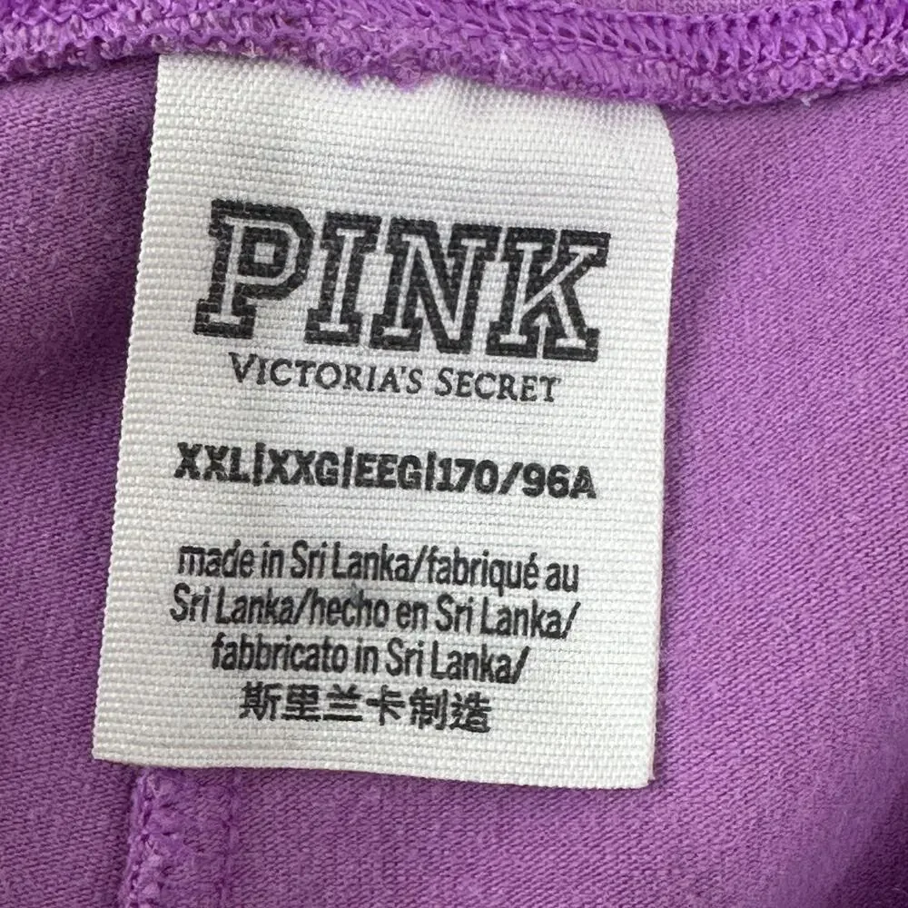PINK Victoria's Secret Shorts Womens XXL Purple Biker Logo Stretch Activewear